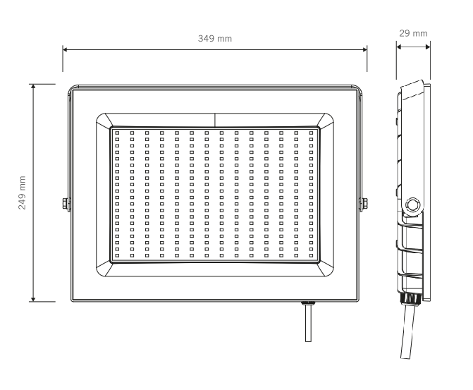 Foco LED Vivion 200w negro IP65 (luz fria)