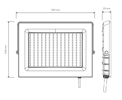 Foco LED Vivion 200w negro IP65 (luz fria)