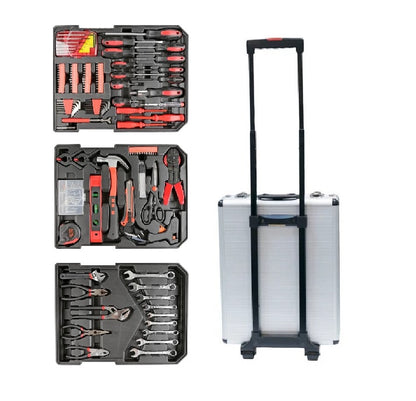 Caja de herramientas con 386 accesorios y carrito