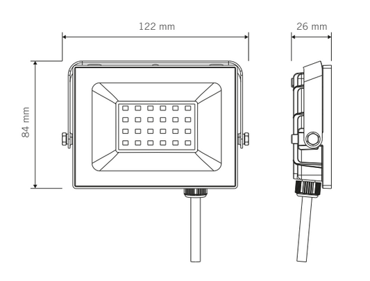 Foco LED Vivion 20w negro IP65 (luz fria)