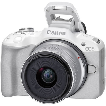 Camara Canon R50 Mirrorless + Lente 18-45mm blanca