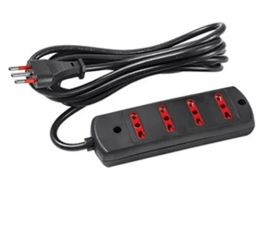 Alargue 3 metros 4xbipaso a ficha 3L Conatel negro