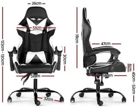 Silla Gamer Lumax ROM negro/blanco