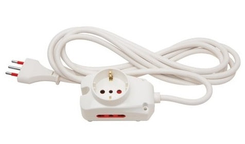 Alargue 3 metros 1xSchuko + 2x3L a ficha 3L Conatel