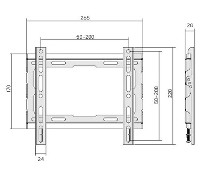 Soporte para TV lcd/led fijo perfil bajo hasta 43'' / 45kg