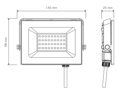 Foco LED Vivion 30w negro IP65 (luz fria)