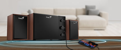 Parlante Genius SW-2.1 350 madera