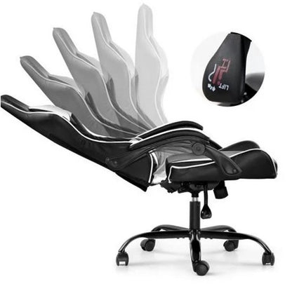 Silla Gamer Lumax ROM negro/blanco