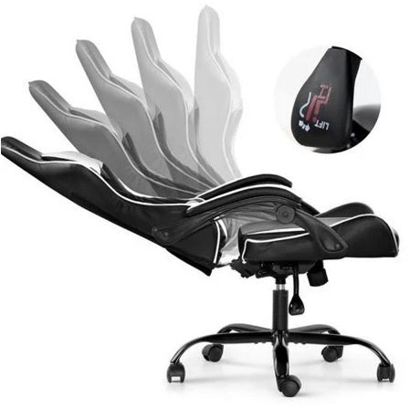 Silla Gamer Lumax ROM negro/blanco