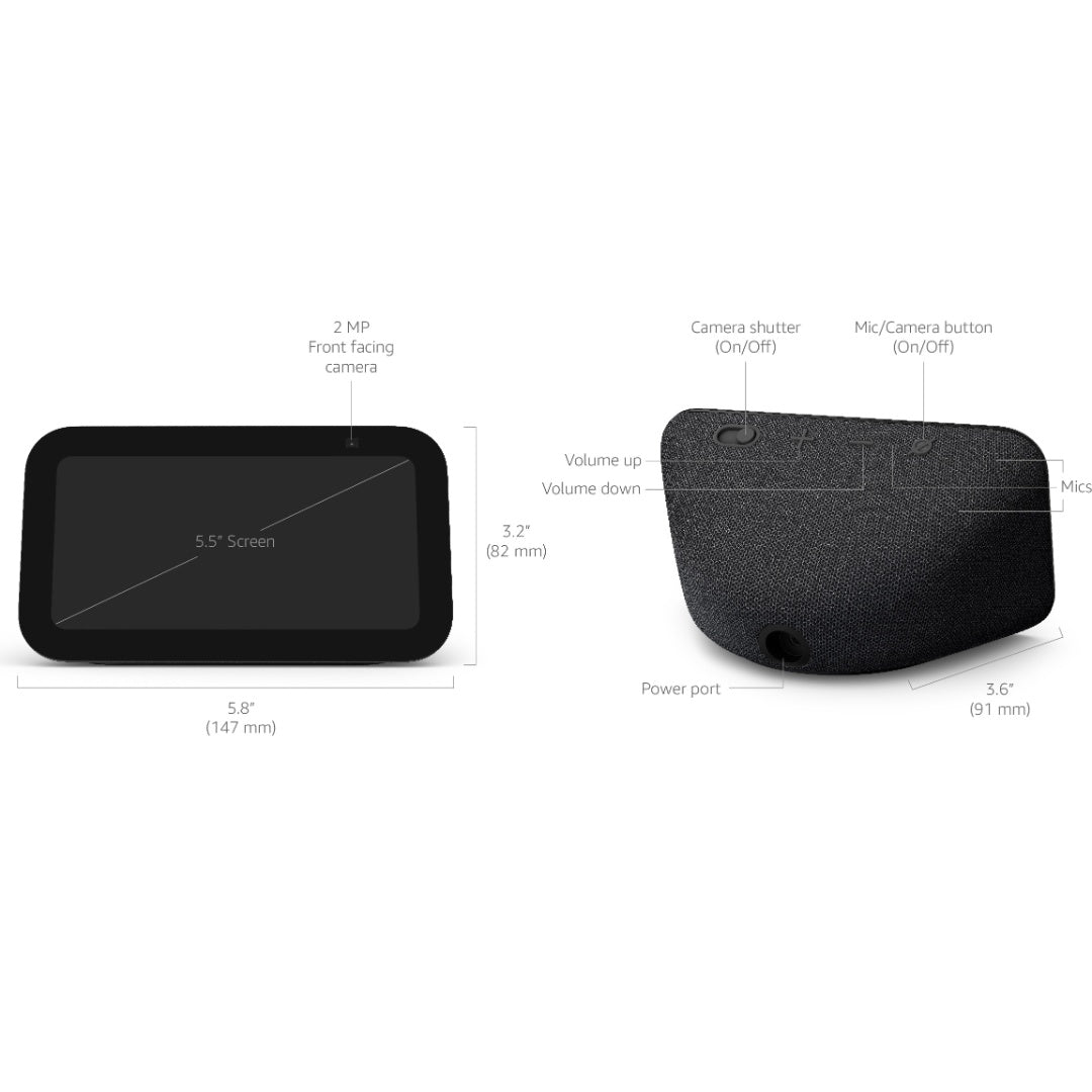 Parlante inteligente Amazon Echo Show 5 negro