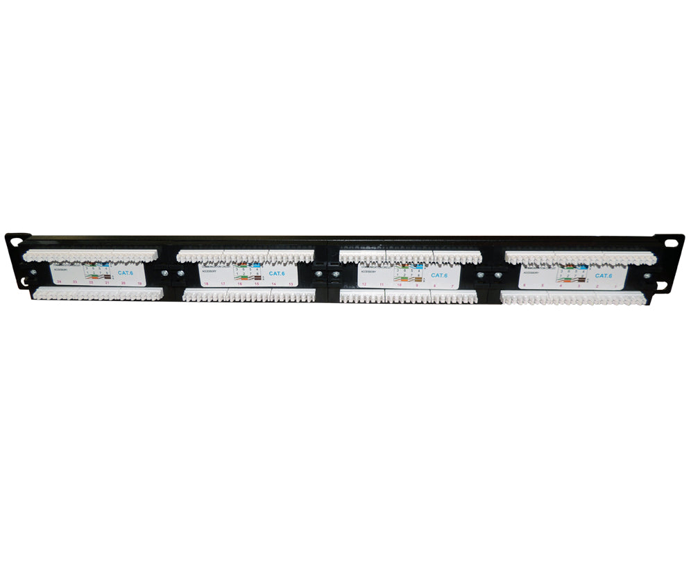 Patchera 24 puertos cat 6e para rack