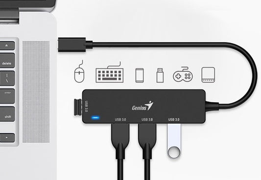 Hub Genius USB-C a 4 USB-A 3.0