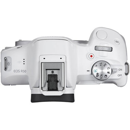 Camara Canon R50 Mirrorless + Lente 18-45mm blanca