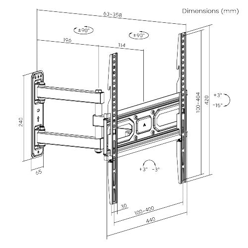 Soporte para TV lcd/led movil hasta 65'' / 35kg