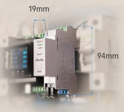 Medidor monofasico Shelly Pro EM-50 PM Wi-fi DIN