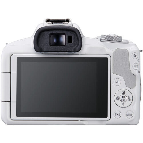 Camara Canon R50 Mirrorless + Lente 18-45mm blanca