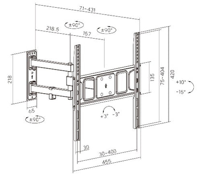 Soporte para TV lcd/led movil hasta 55'' / 35kg