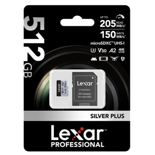 Memoria microSDXC Lexar Pro 512GB Silver Plus