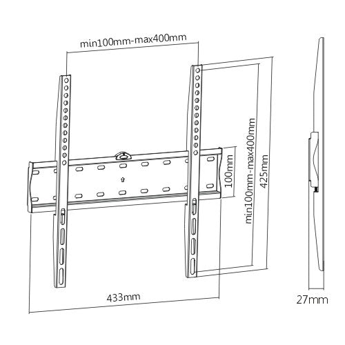 Soporte para TV lcd/led fijo hasta 55'' con nivel