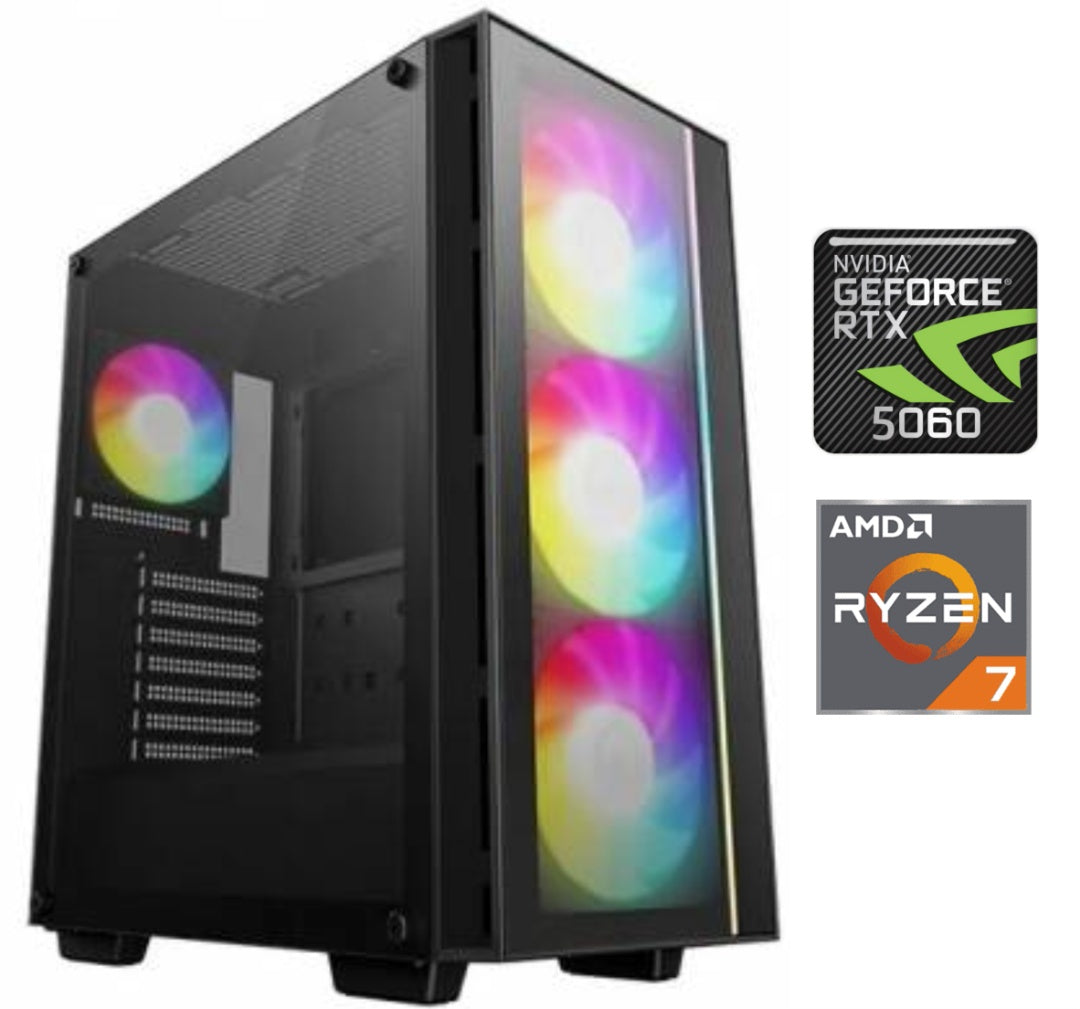 Equipo Gamer Ryzen 7 8700F, 16GB, 1TB NVMe, RTX 5060 8GB